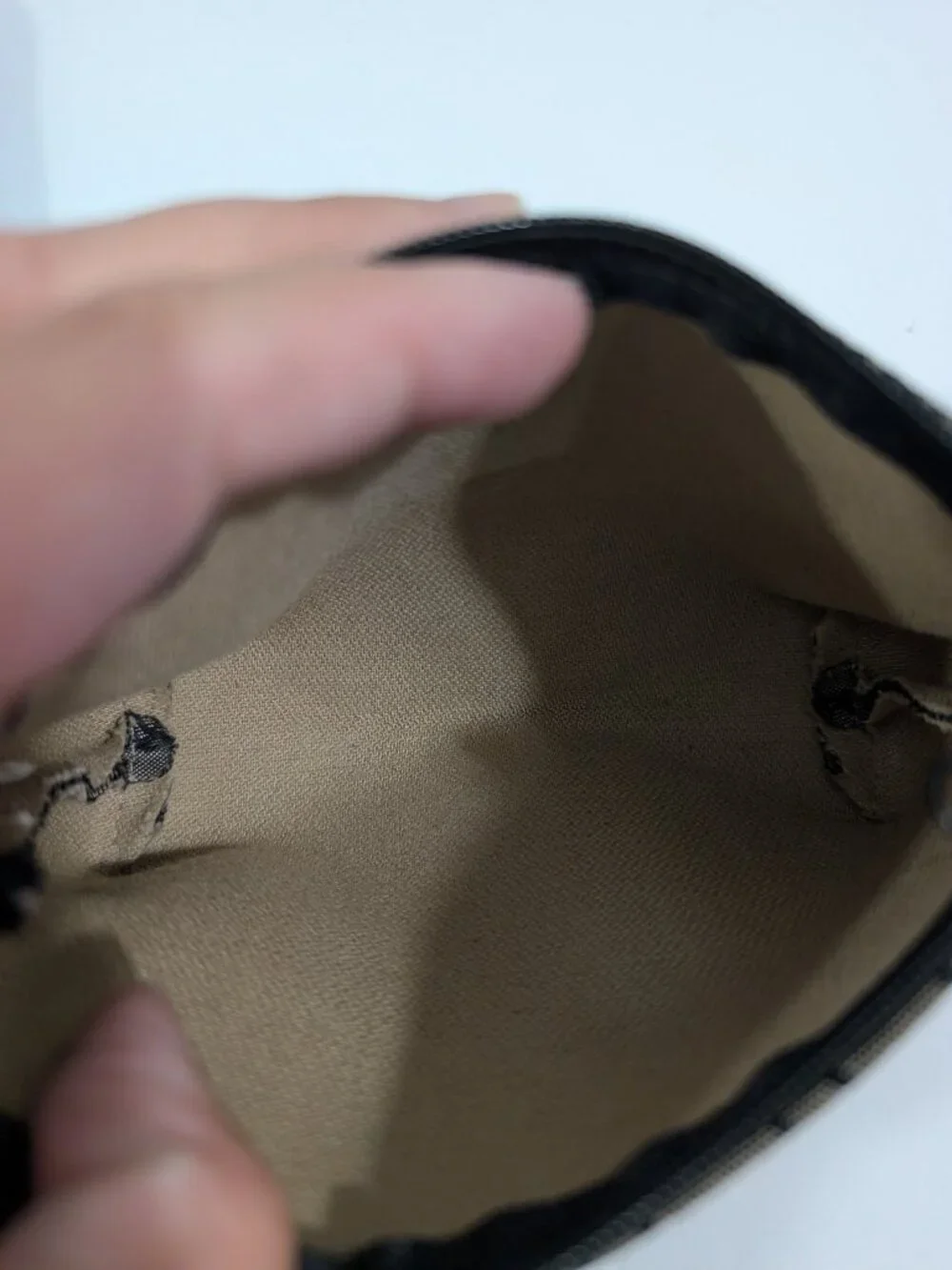 Vintage Dooney & Bourke Signature DB Monogram Canvas Coin Purse Grey Black Zip